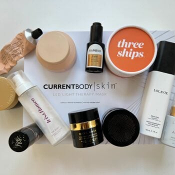 A flat lay collection of products.