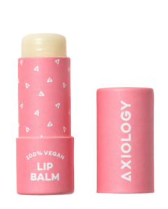 A tube of Axiology lip balm