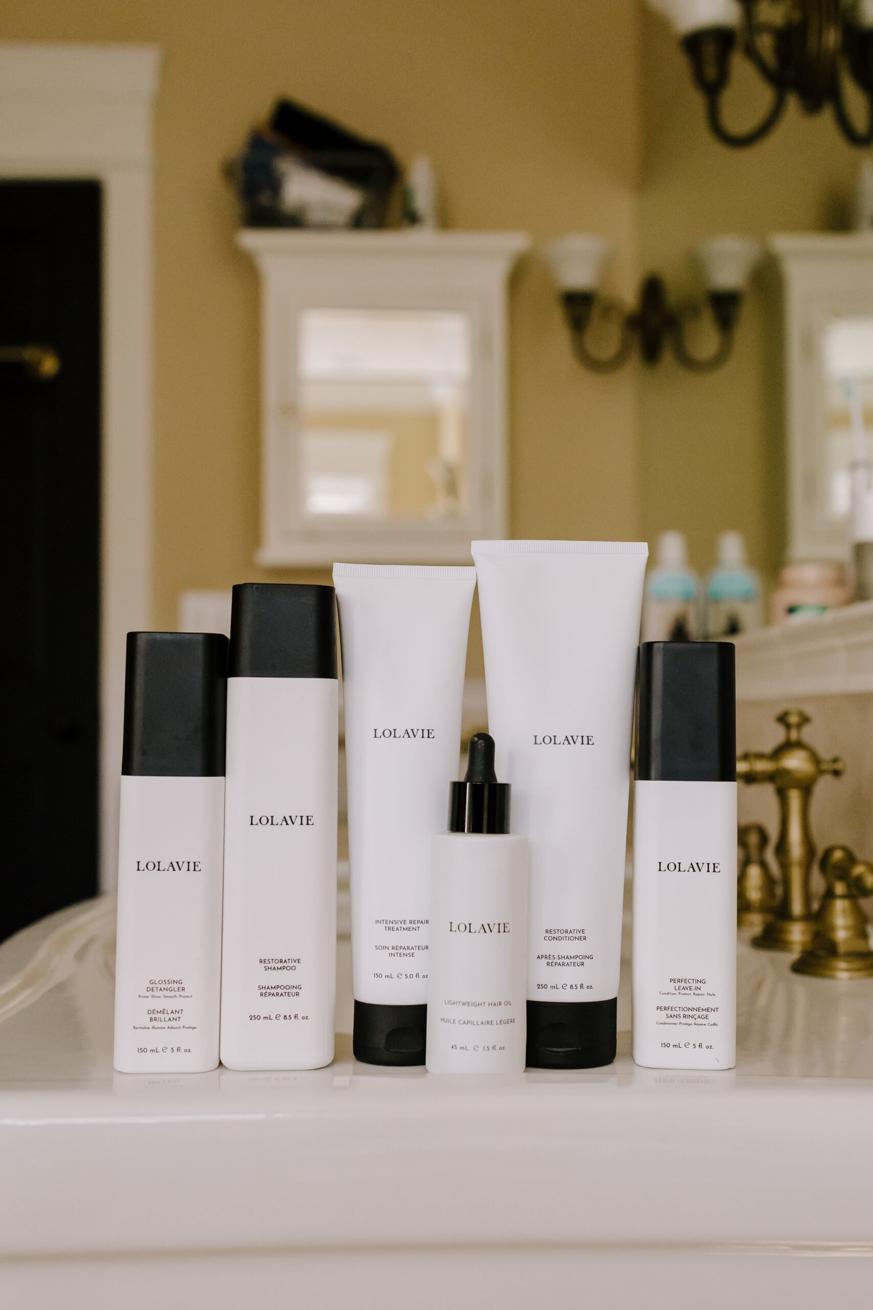 A line up of LolaVie products. 