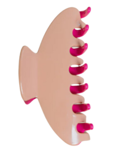 a large pink claw clip