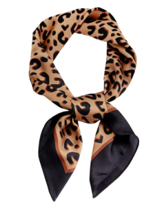 A silk leopard print scarf