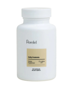 A container of Perelel's Daily Probiotic