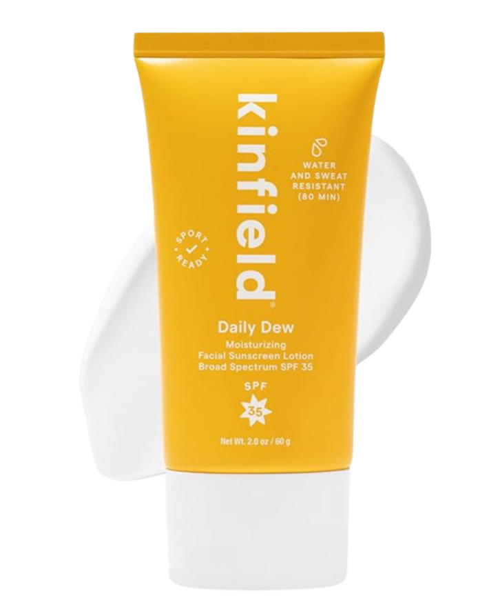 A container of kinfield daily dew SPF.
